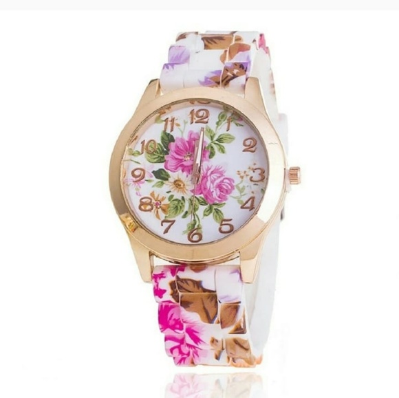 Vansvar Women Silicone Flower Watch Fashion Women - Picture 2 of 3
